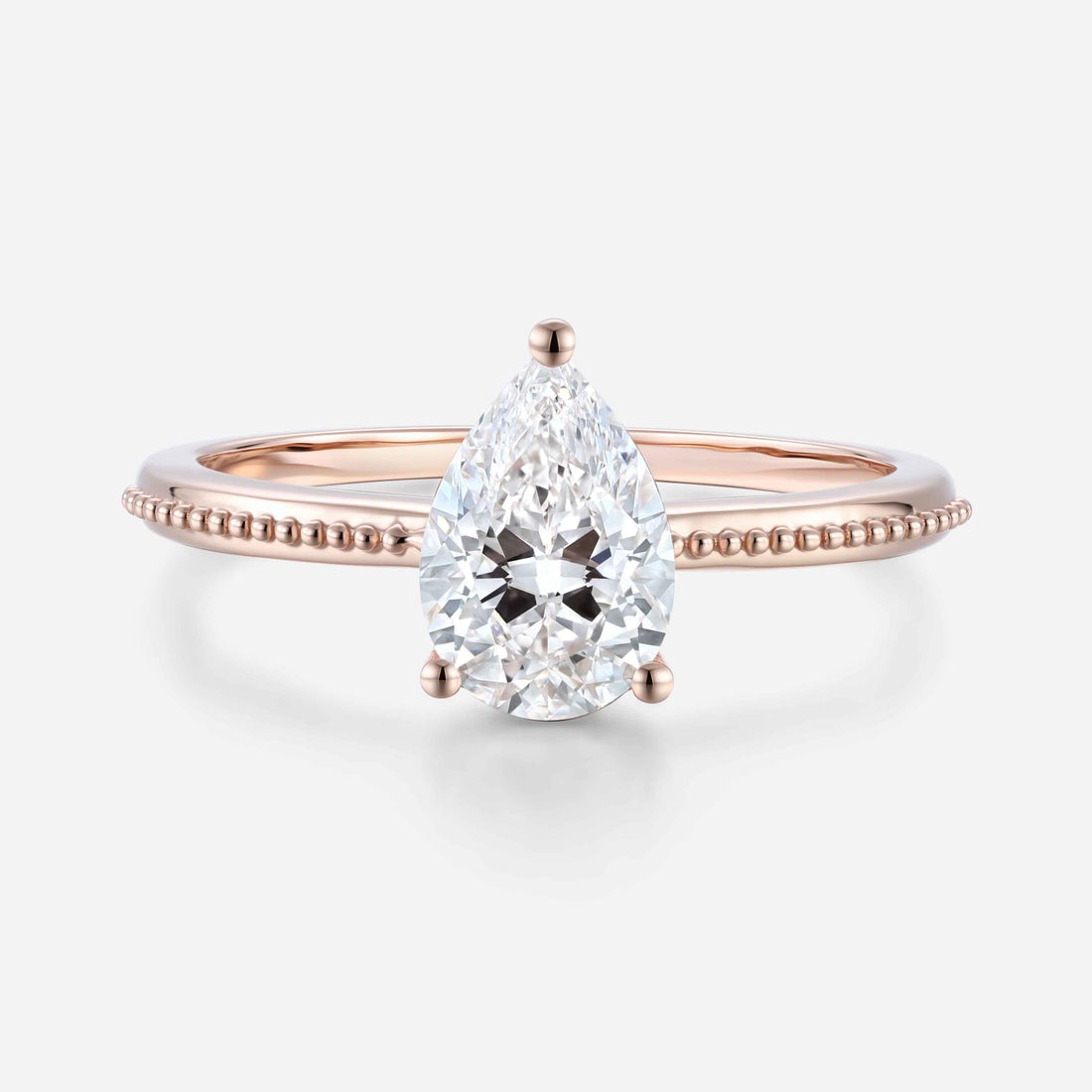 1.0CT~5.0CT Pear cut Lab Grown Diamond Engagement Ring
