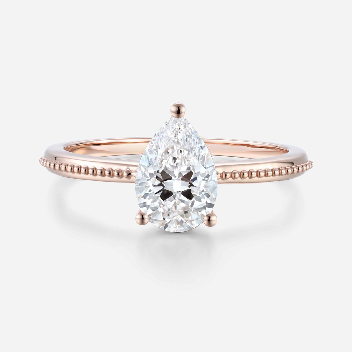 1.0CT~5.0CT Pear cut Lab Grown Diamond Engagement Ring