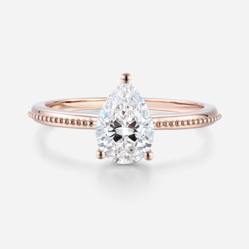 1.0CT~5.0CT Pear cut Lab Grown Diamond Engagement Ring