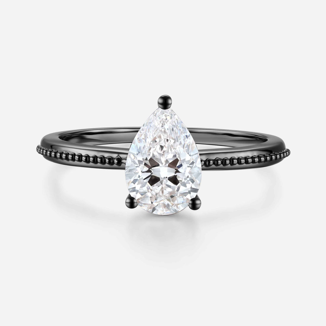 1.0CT~5.0CT Pear cut Lab Grown Diamond Engagement Ring
