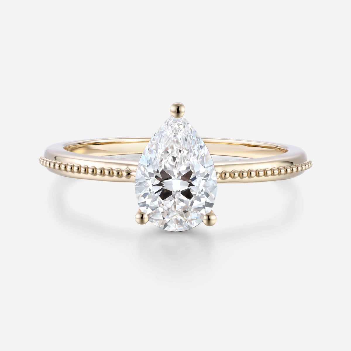 1.0CT~5.0CT Pear cut Lab Grown Diamond Engagement Ring