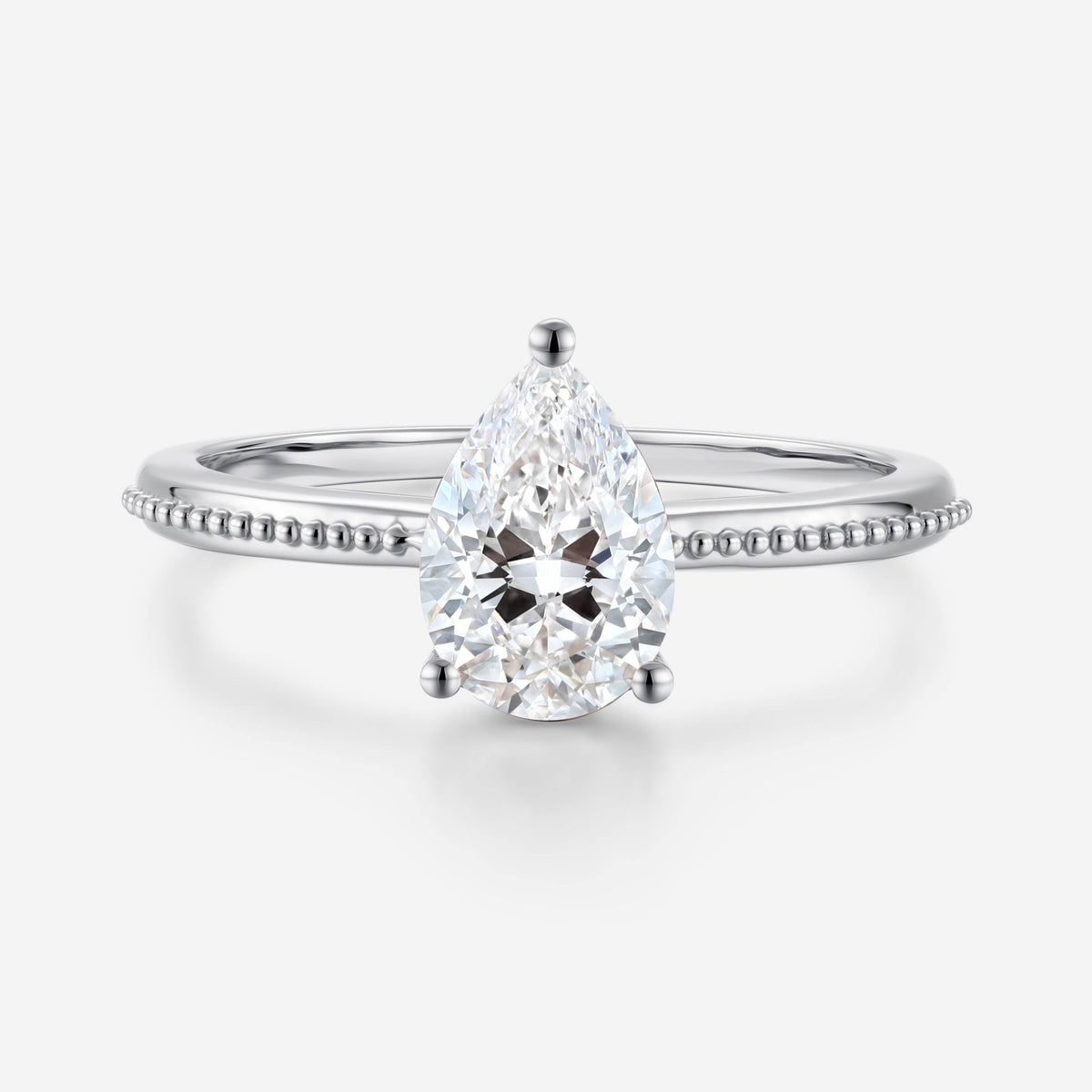 1.0CT~5.0CT Pear cut Lab Grown Diamond Engagement Ring
