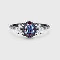 1.5Carat Oval cut Lab Alexandrite | Diamond Engagement ring