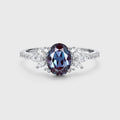 1.5Carat Oval cut Lab Alexandrite | Diamond Engagement ring