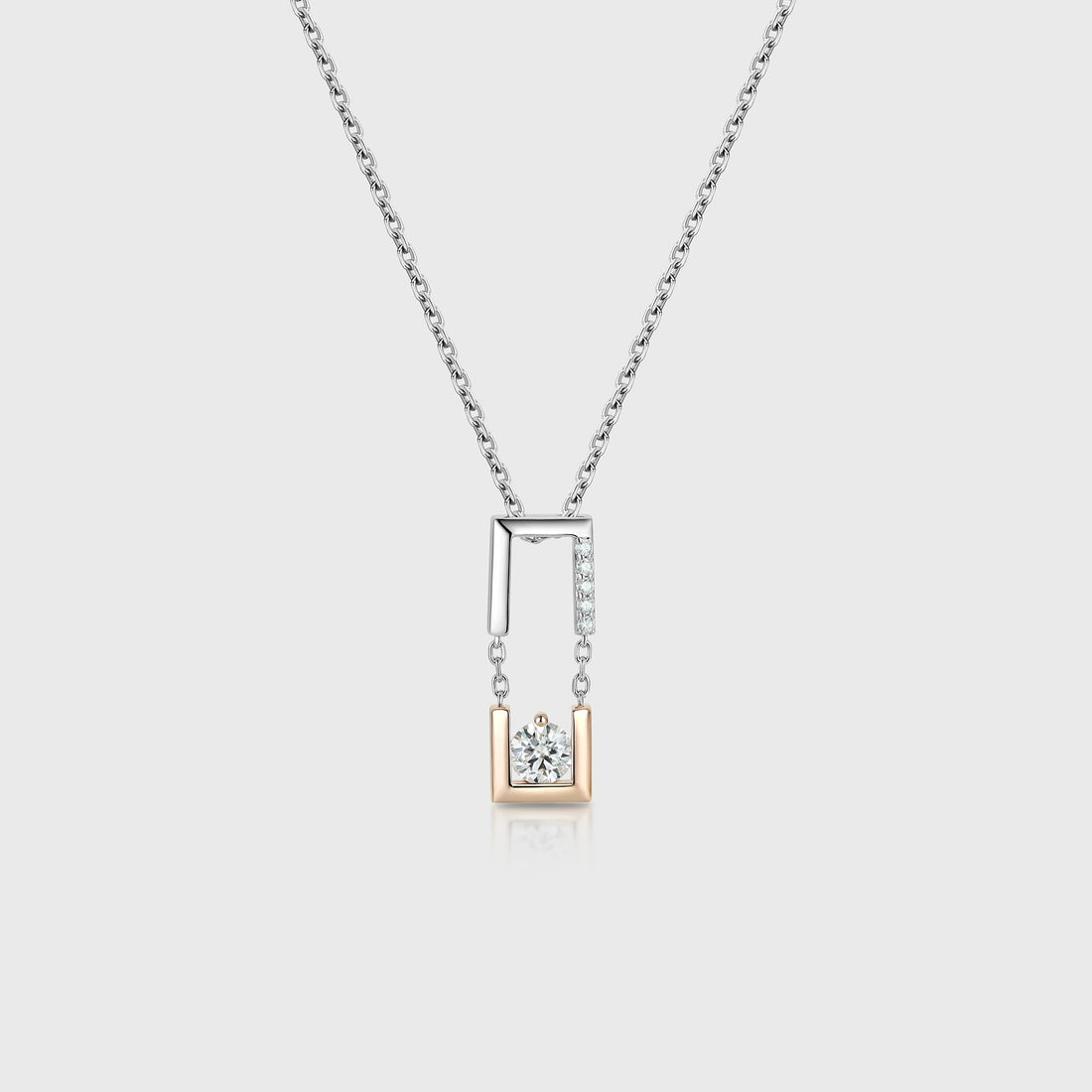 Round cut Moissanite Pendant Necklace with Diamonds Halo Accents