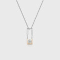 Round cut Moissanite Pendant Necklace with Diamonds Halo Accents