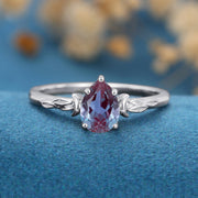 Pear cut Alexandrite Engagement ring