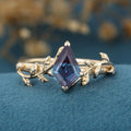 Kite Cut Alexandrite Engagement Ring