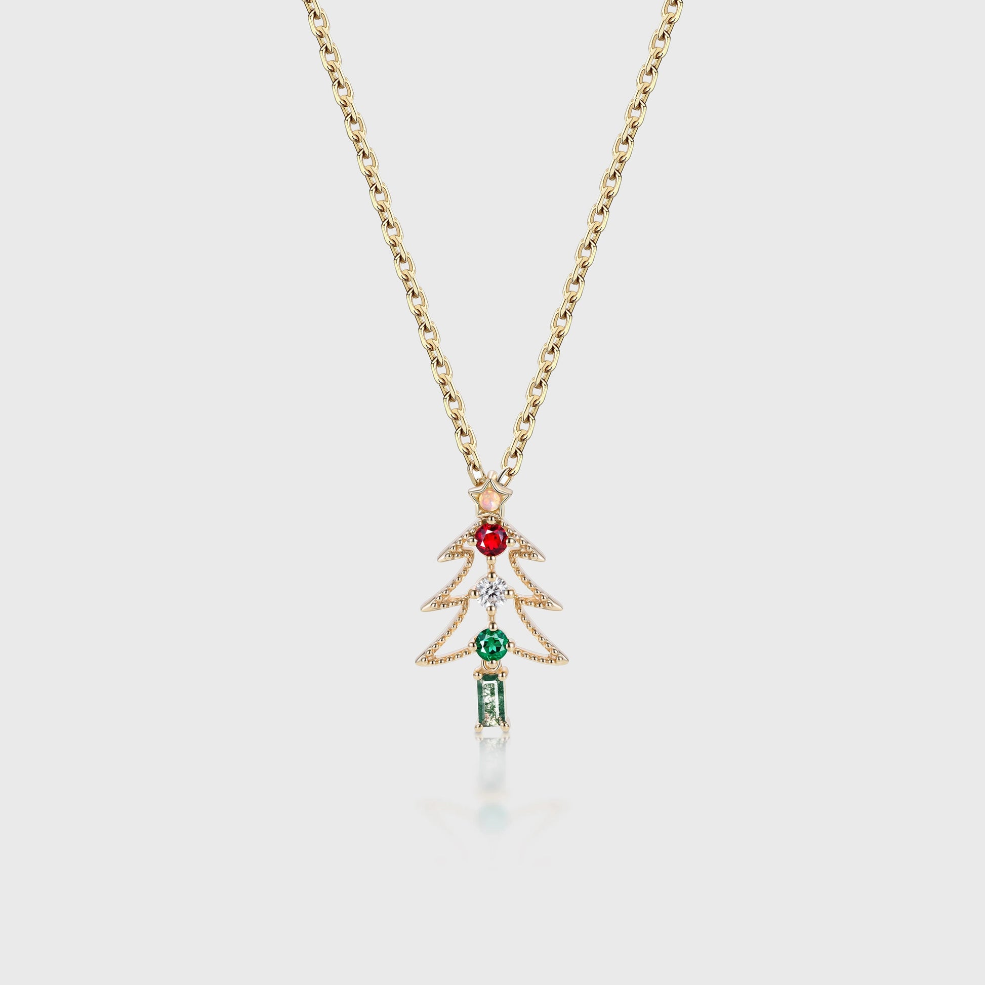 Pear cut Lab Emerald Pendant Necklace with Moissanite Halo Accents (Copy)