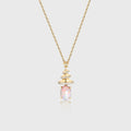 Oval cut Natural Opal Pendant Necklace with Diamonds Christmas tree