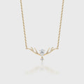 Pear cut Moissanite Pendant Necklace with Moissanite or Diamonds