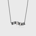 Emerald cut Moissanite Pendant Necklace with Moissanite Pave Accents