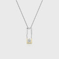 Round cut Moissanite Pendant Necklace with Diamonds Halo Accents