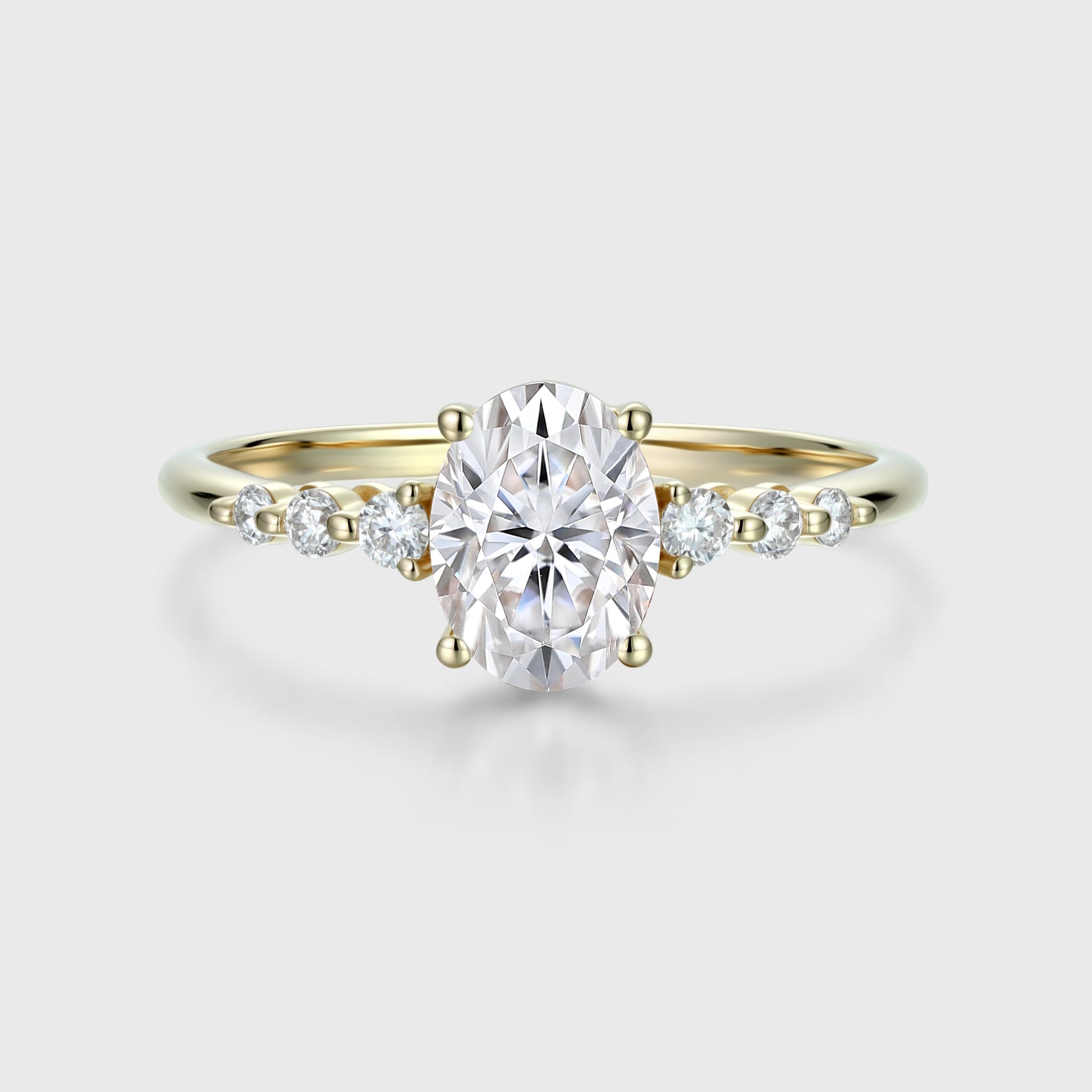 1.5Carat Oval cut Moissanite Engagement Ring