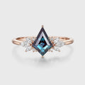 Kite Cut Lab Alexandrite | Diamond Engagement Ring