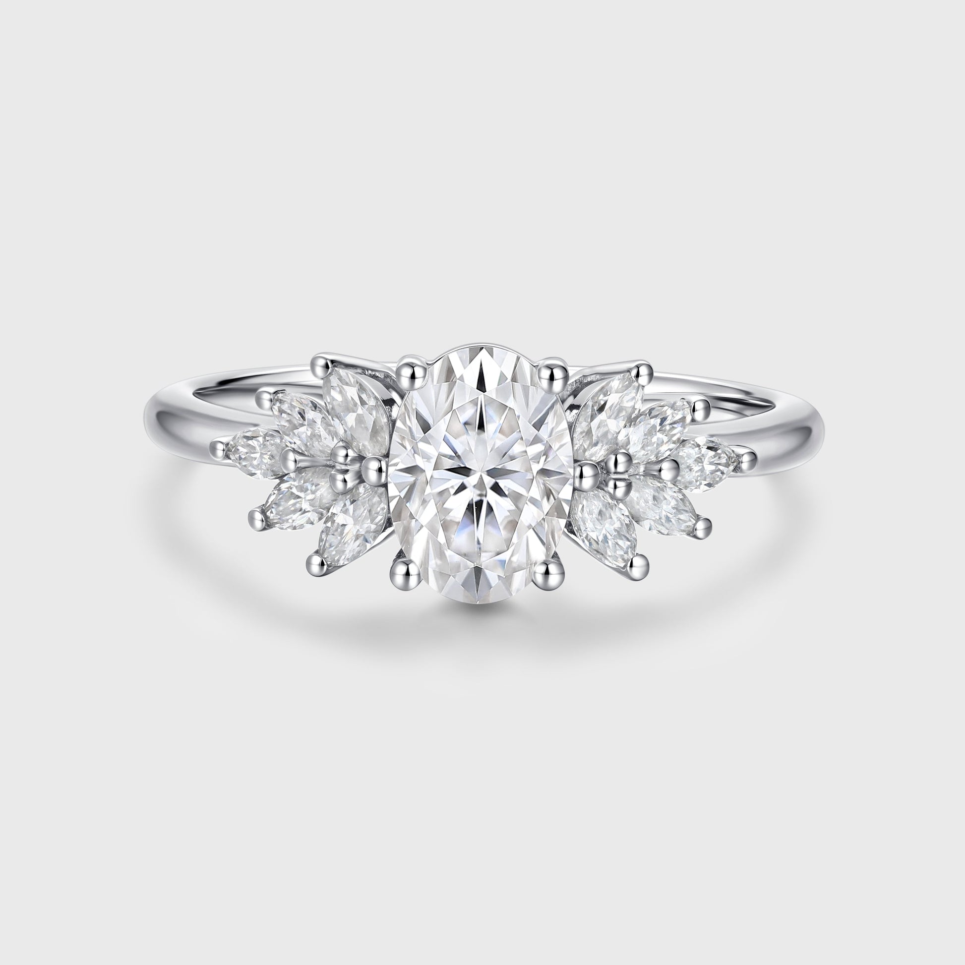 1.0Carat Oval cut Moissanite Engagement ring