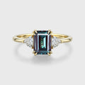 2.0Carat Emerald Cut Alexandrite Engagement Ring