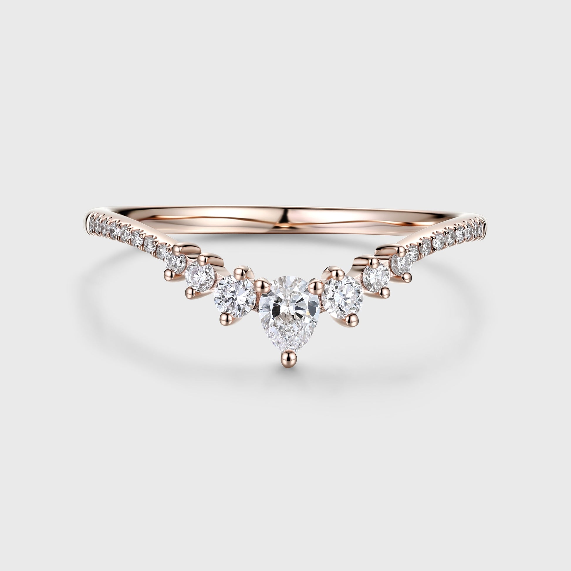 Moissanite | Diamond Stacking Curved Wedding Band