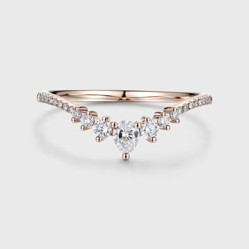 Moissanite | Diamond Stacking Curved Wedding Band