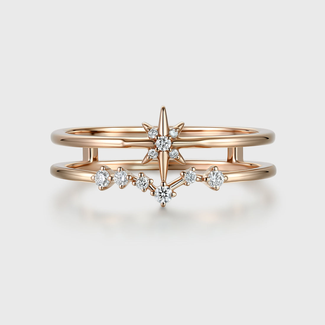 North star diamond Minimalist Engagement Ring