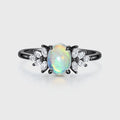 Oval Opal Cluster Engagement ring