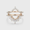 Double Marquise  Moissanite | Diamond Curved Wedding Band Ring