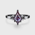 Kite Cut Lab Alexandrite Cluster Engagement Ring