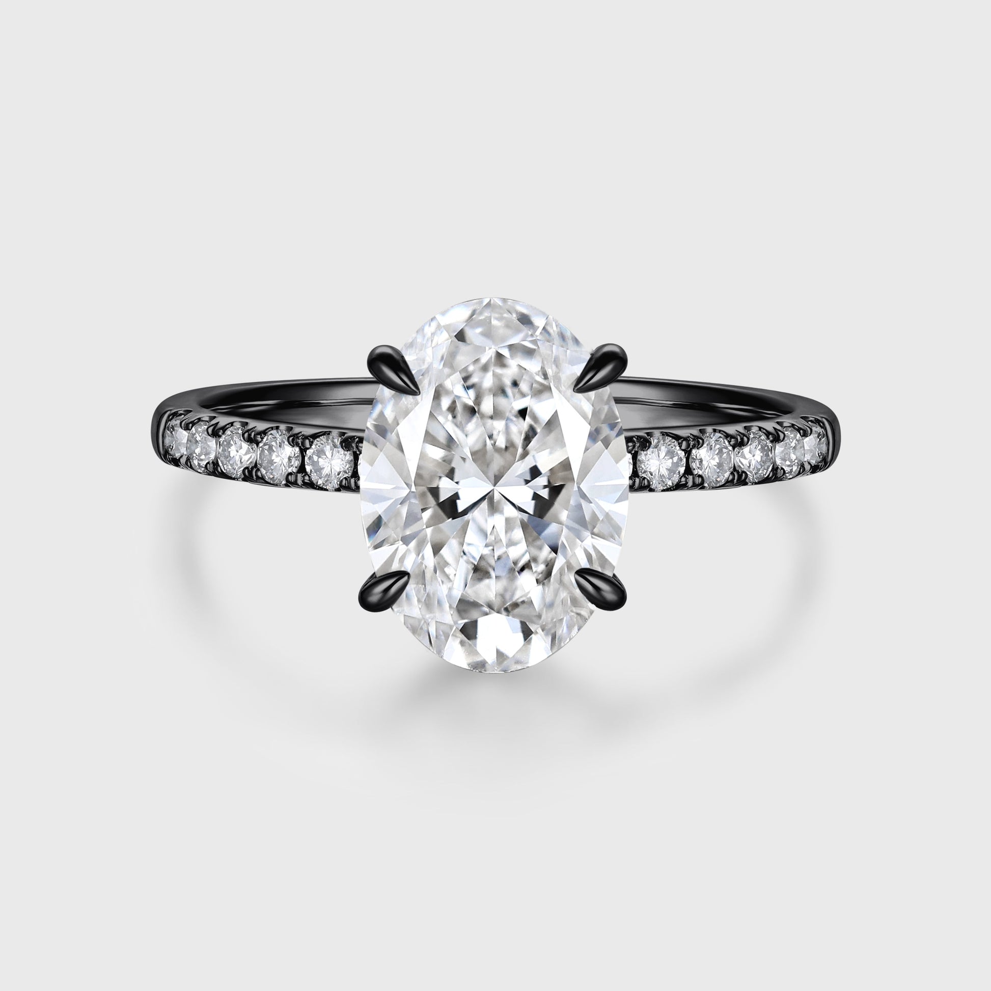 3.0Carat Oval cut Lab-grown diamond Solid gold Engagement Ring