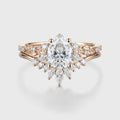 Pear Cut Moissanite Rose Gold Wedding Bridal Set