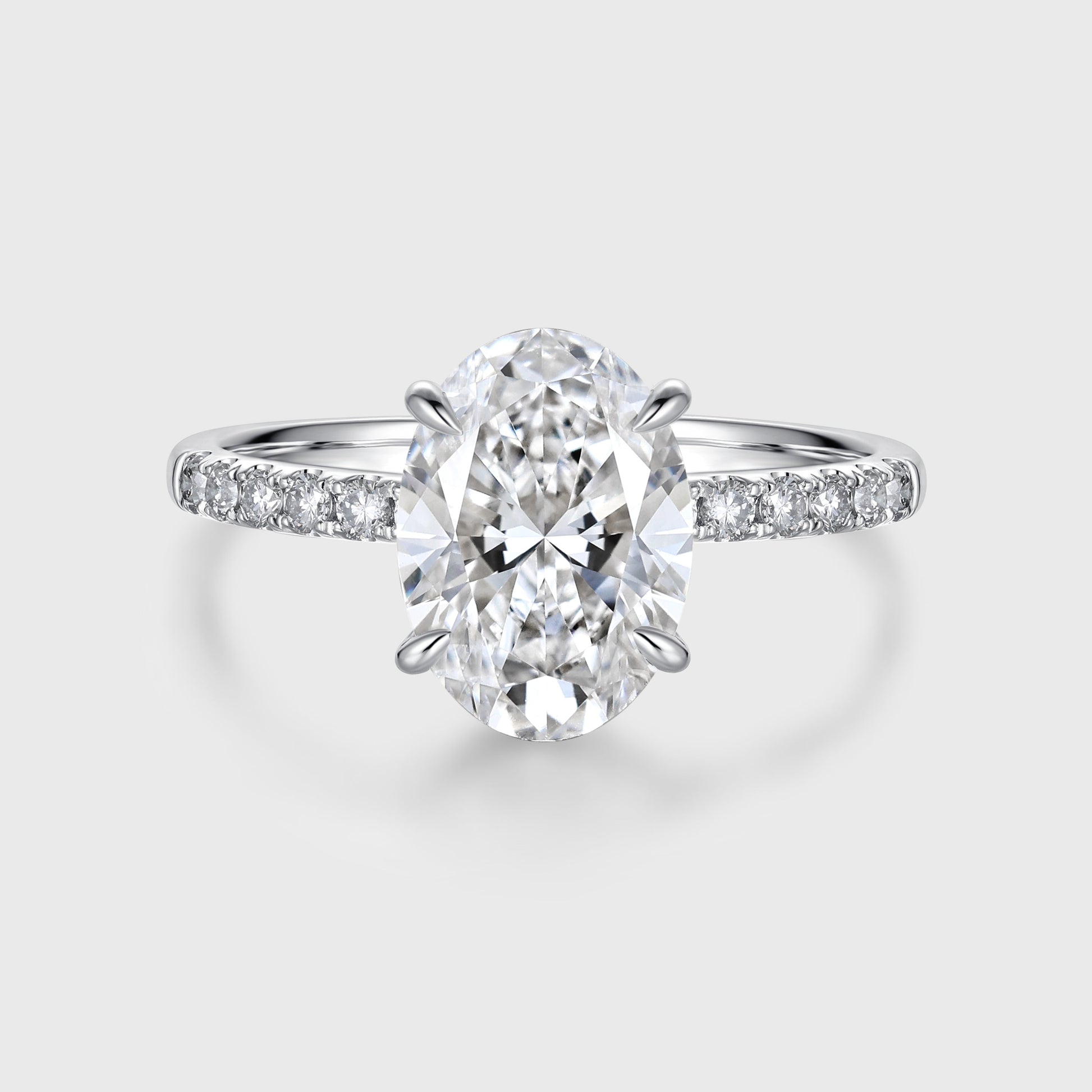 3.0Carat Oval cut Lab-grown diamond Solid gold Engagement Ring