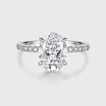 3.0Carat Oval cut Lab-grown diamond Solid gold Engagement Ring