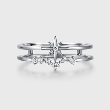 North star diamond Minimalist Engagement Ring