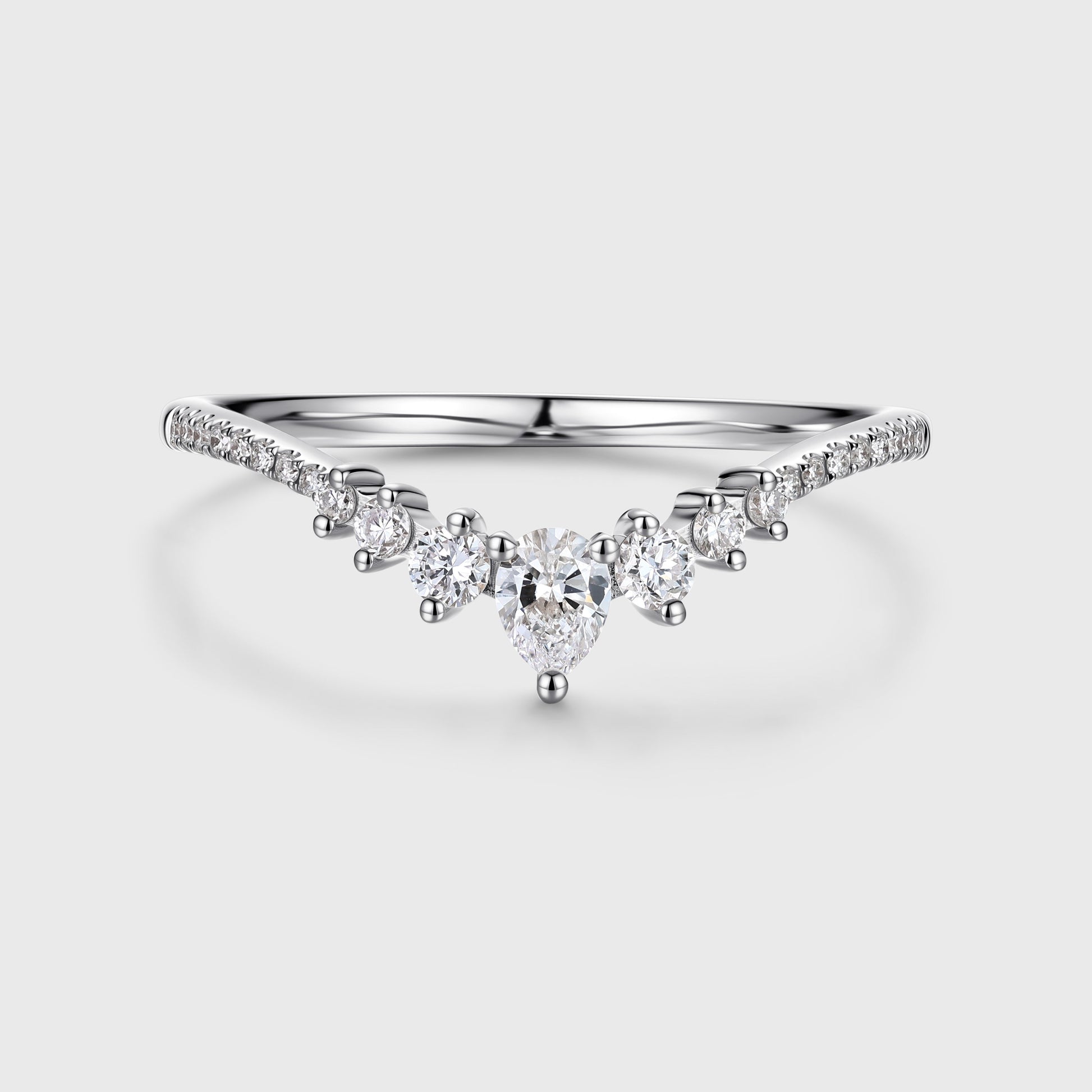 Moissanite | Diamond Stacking Curved Wedding Band