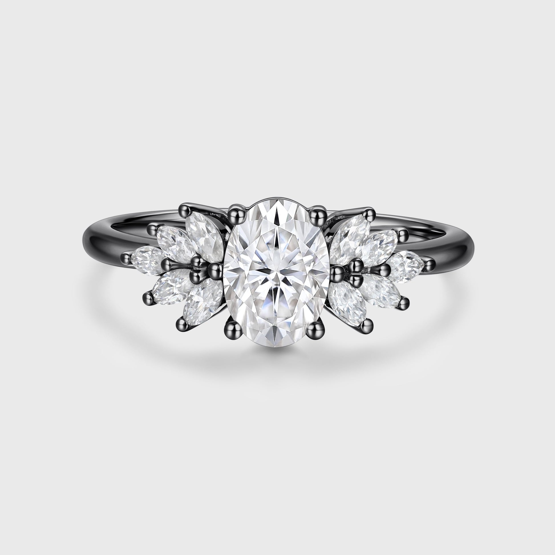 1.0Carat Oval cut Moissanite Engagement ring