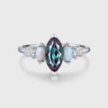 Oval cut Lab Alexandrite | Opal Engagement ring