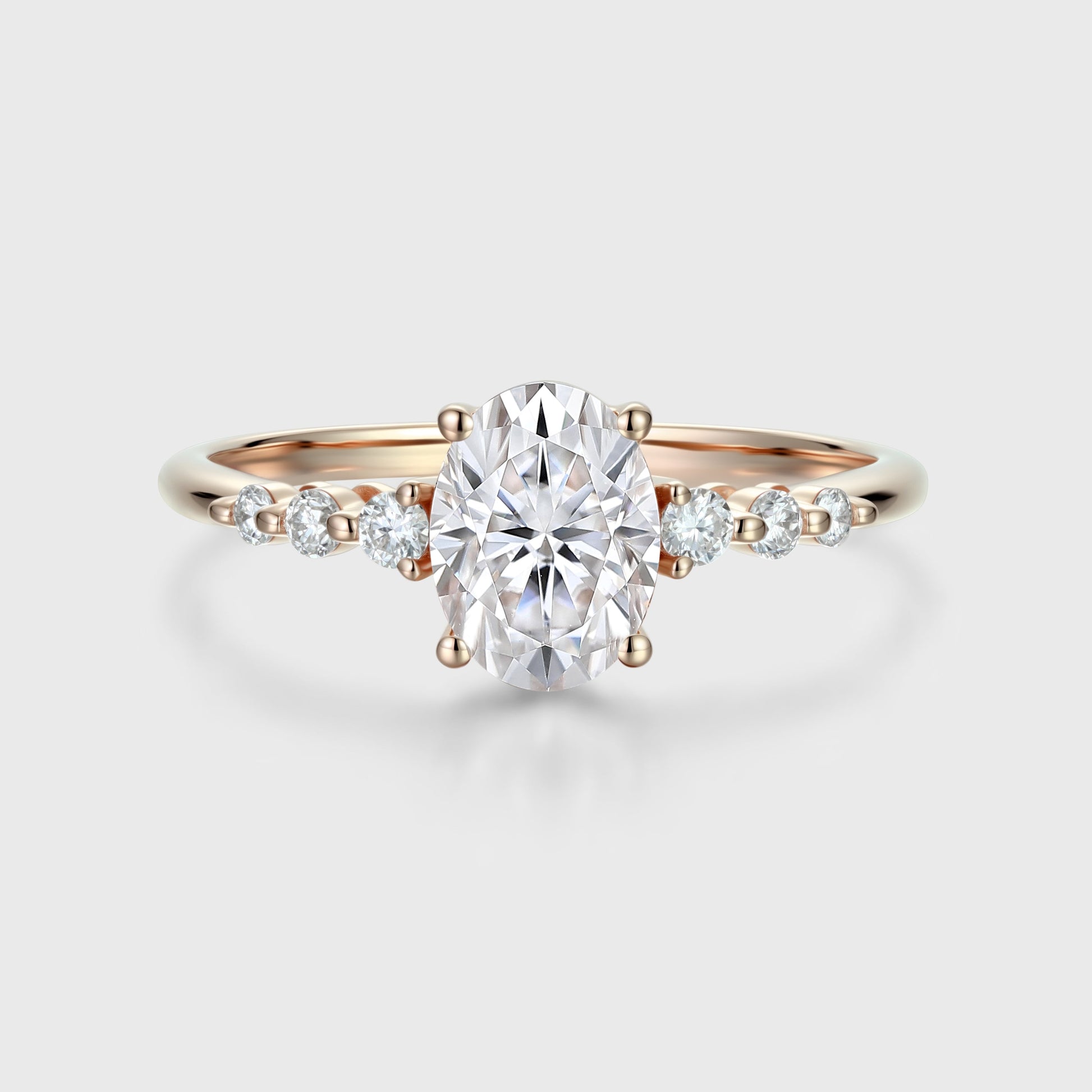 1.5Carat Oval cut Moissanite Engagement Ring
