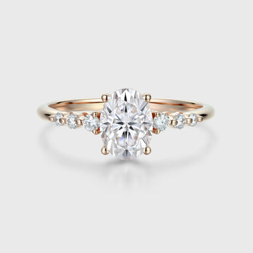 1.5Carat Oval cut Moissanite Engagement Ring