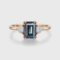2.0Carat Emerald Cut Alexandrite Engagement Ring