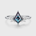 Kite Cut Lab Alexandrite | Diamond Engagement Ring