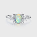 Oval Opal Cluster Engagement ring