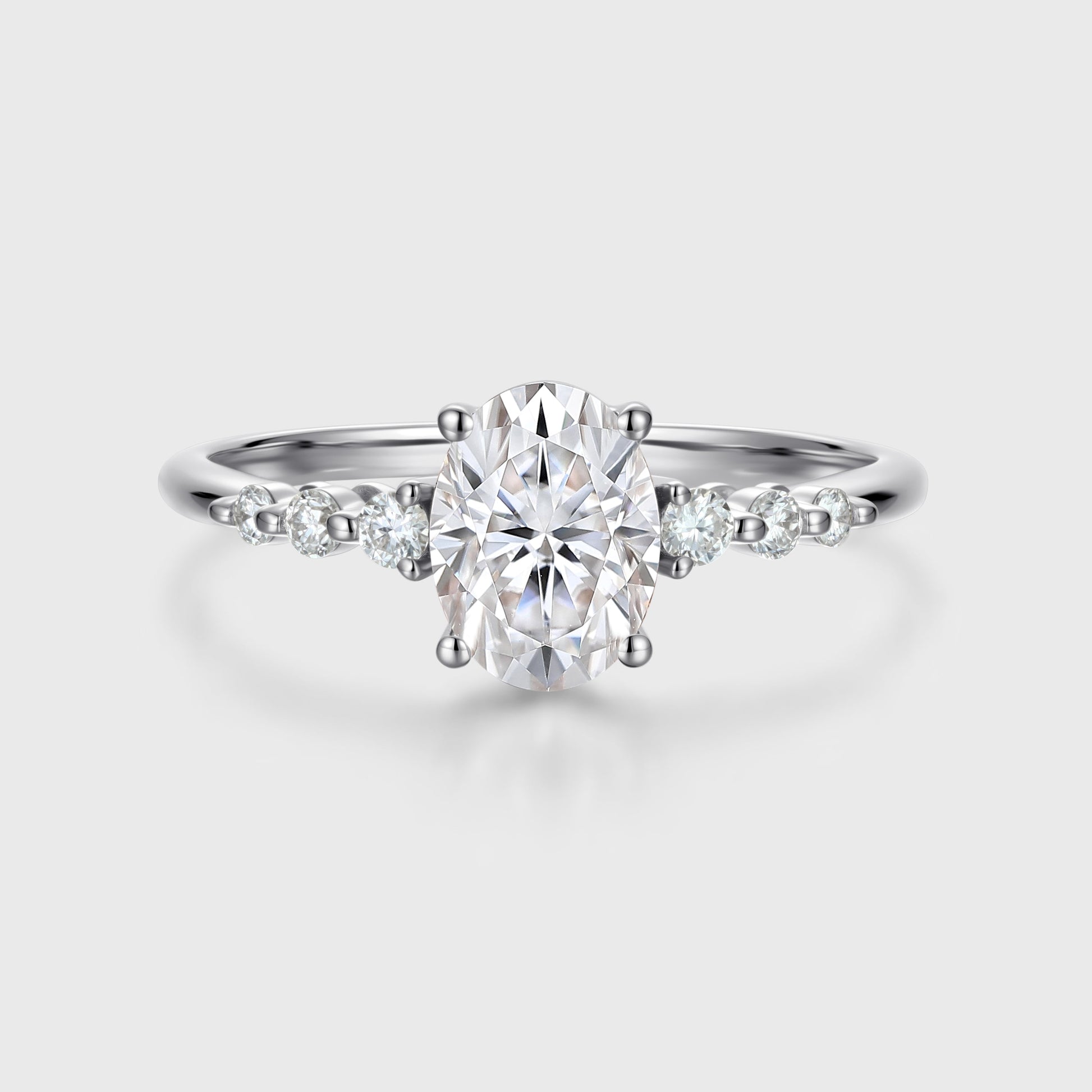 1.5Carat Oval cut Moissanite Engagement Ring