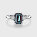2.0Carat Emerald Cut Alexandrite Engagement Ring