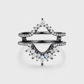 Double Marquise  Moissanite | Diamond Curved Wedding Band Ring