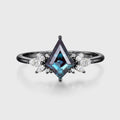 Kite Cut Lab Alexandrite | Diamond Engagement Ring