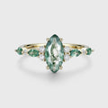Marquise cut Moss Agate Matching Moss Agate |  Diamonds Gold Engagement Ring