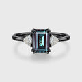 2.0Carat Emerald Cut Alexandrite Engagement Ring
