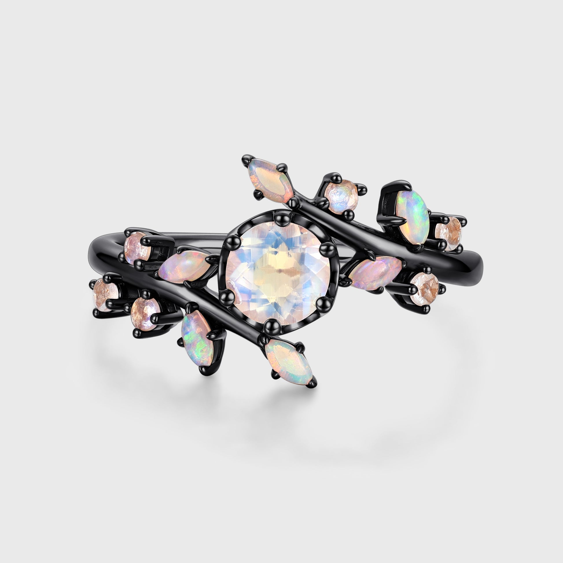 Round cut Moonstone Match Opal | Moonstone Engagement Ring