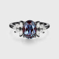 Oval Lab Alexandrite Cluster Engagement ring