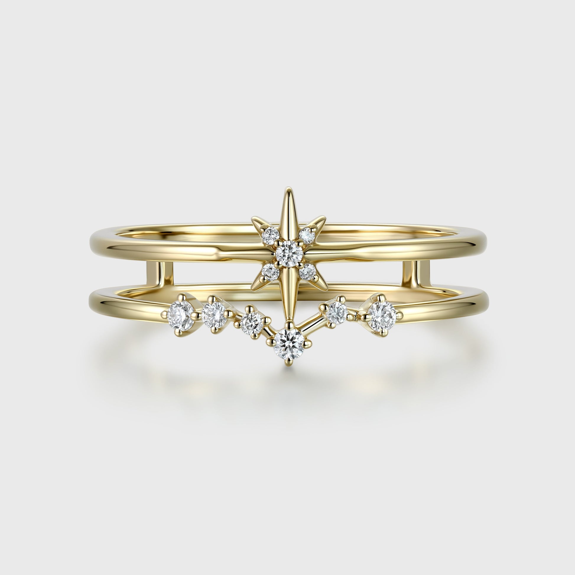 North star diamond Minimalist Engagement Ring