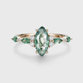 Marquise cut Moss Agate Matching Moss Agate |  Diamonds Gold Engagement Ring